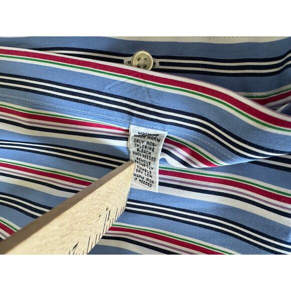 Ralph Lauren Classic Fit Oxford Men's Long Sleeve Button Up Shirt XL Striped - Picture 5 of 7